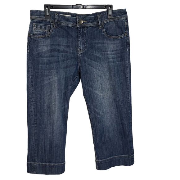 Kut From The Kloth Womens Crop Jeans Size 10 Natalie Denim Medium Wash Mid Rise - Picture 1 of 12